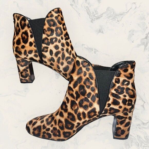 White House Black Market Cheetah Print Haircalf Heeled Bootie Women’s Size 8M - Picture 4 of 9
